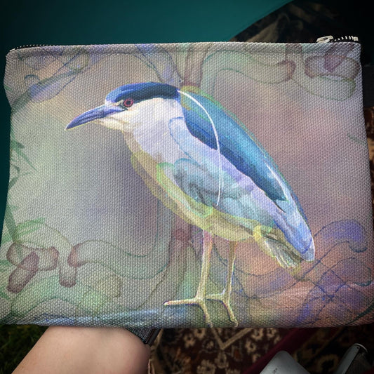 Night Heron Zipper Pouch